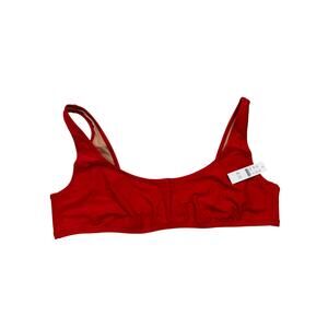 NWT J. Crew Heritage Scoop‎ Neck Bikini Top, Red, Sz 2XL